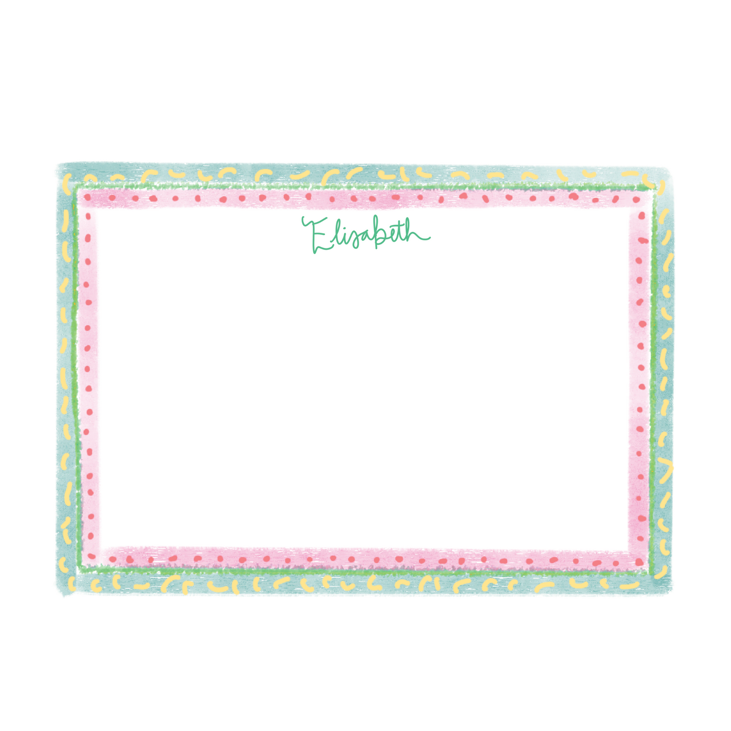 Whimsical Stationery - Pink and Green