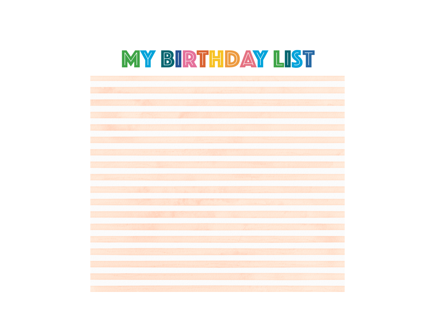 Birthday List Notepad