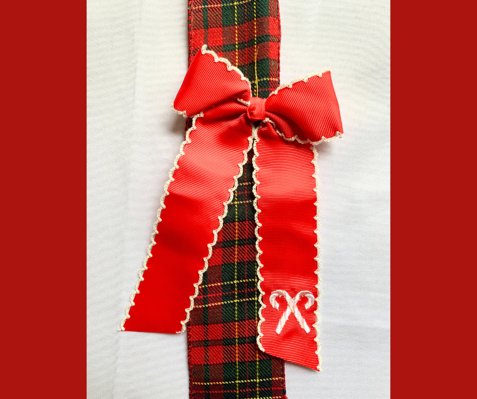 PRE-ORDER Christmas Embroidered Bow