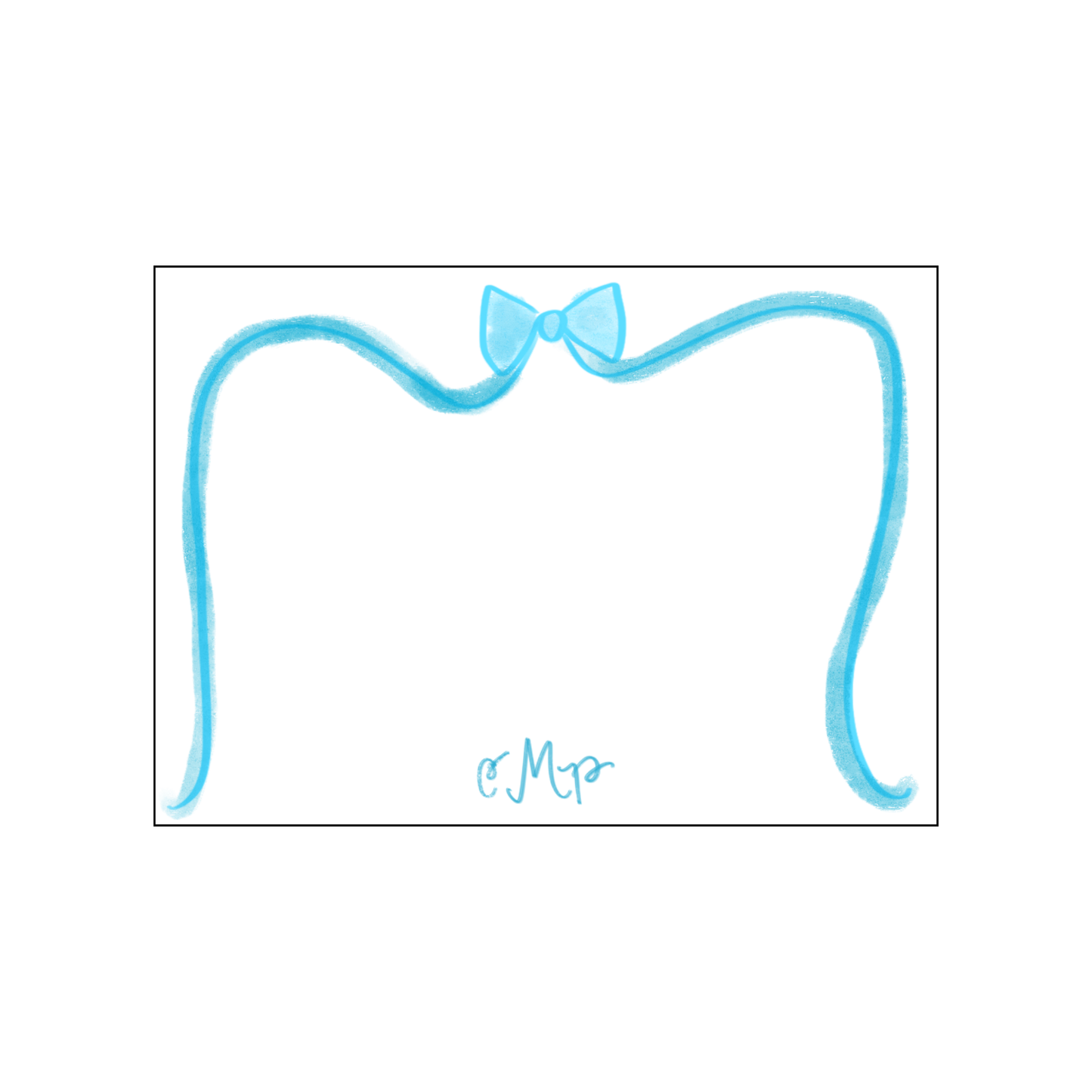 Watercolor Bow Stationery in Blue