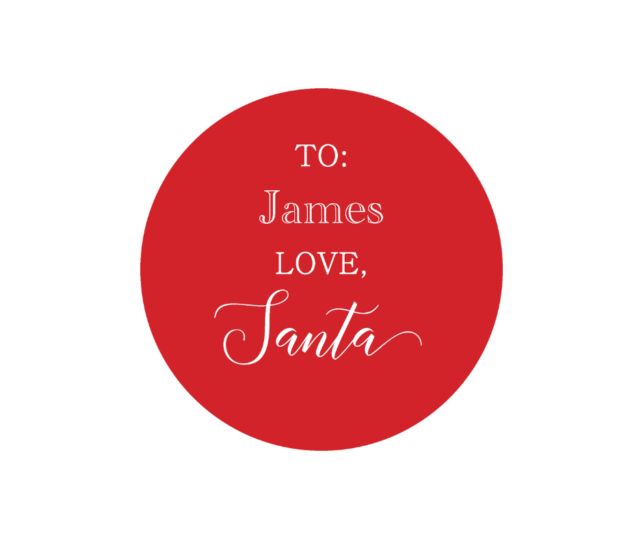 Circle "Love Santa" Sticker - Red