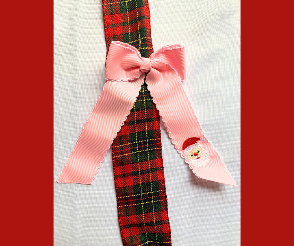 PRE-ORDER Christmas Embroidered Bow