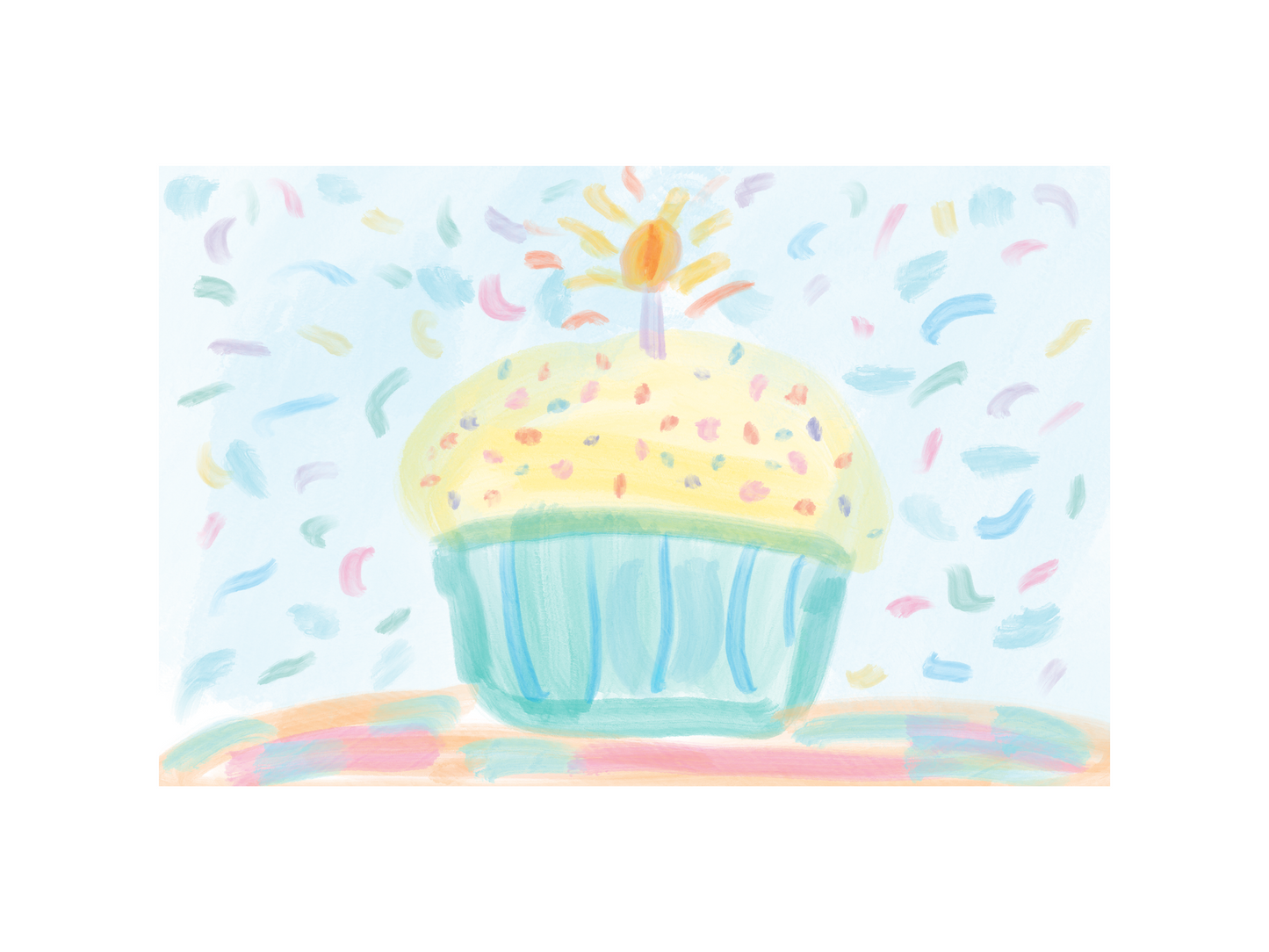 Disposable Placemat Pad - Water Color Cupcake