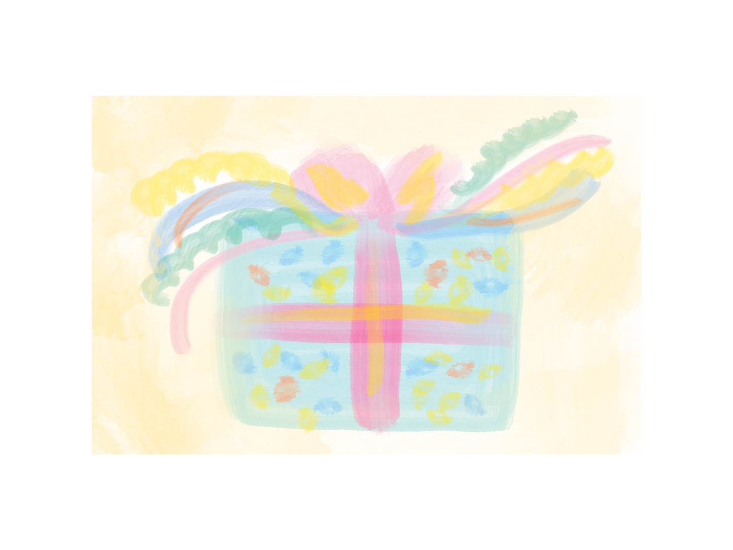 Disposable Placemat Pad - Present Yellow and Blue