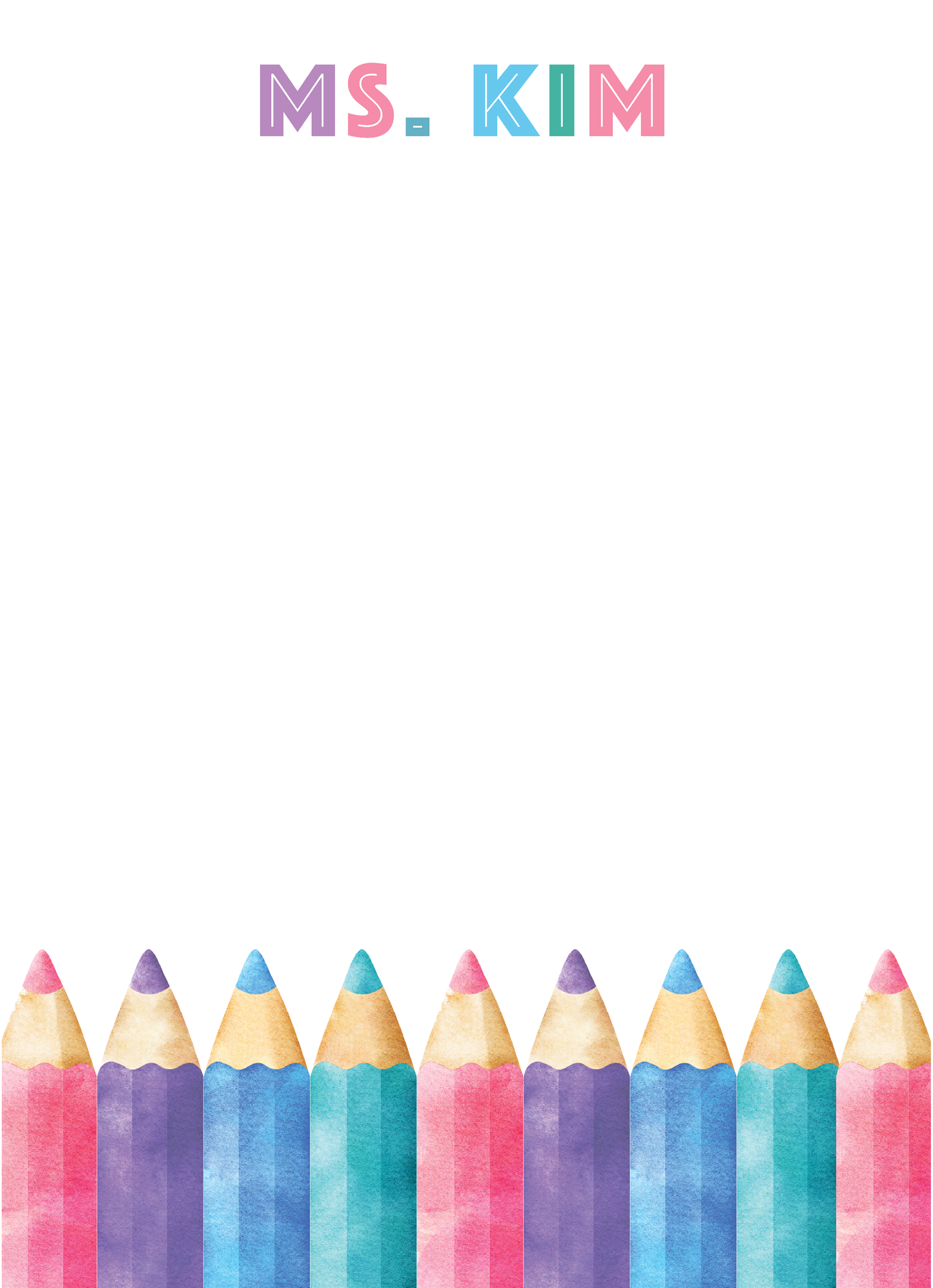 School Notepad - Colored Pencils 1
