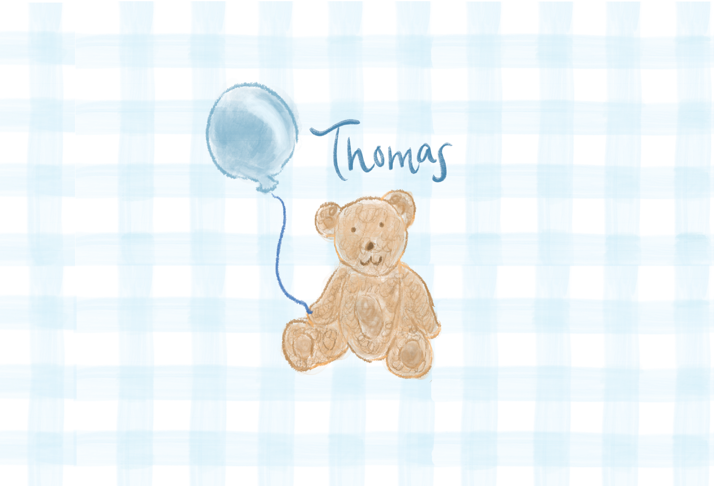 Bear and Balloon Postcard Front - 1