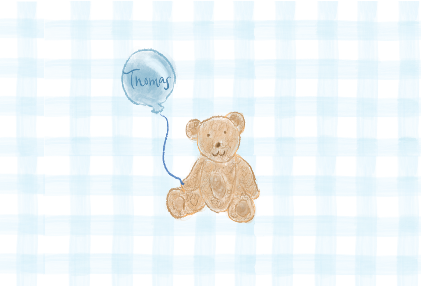 Bear and Balloon Postcard Front - 2