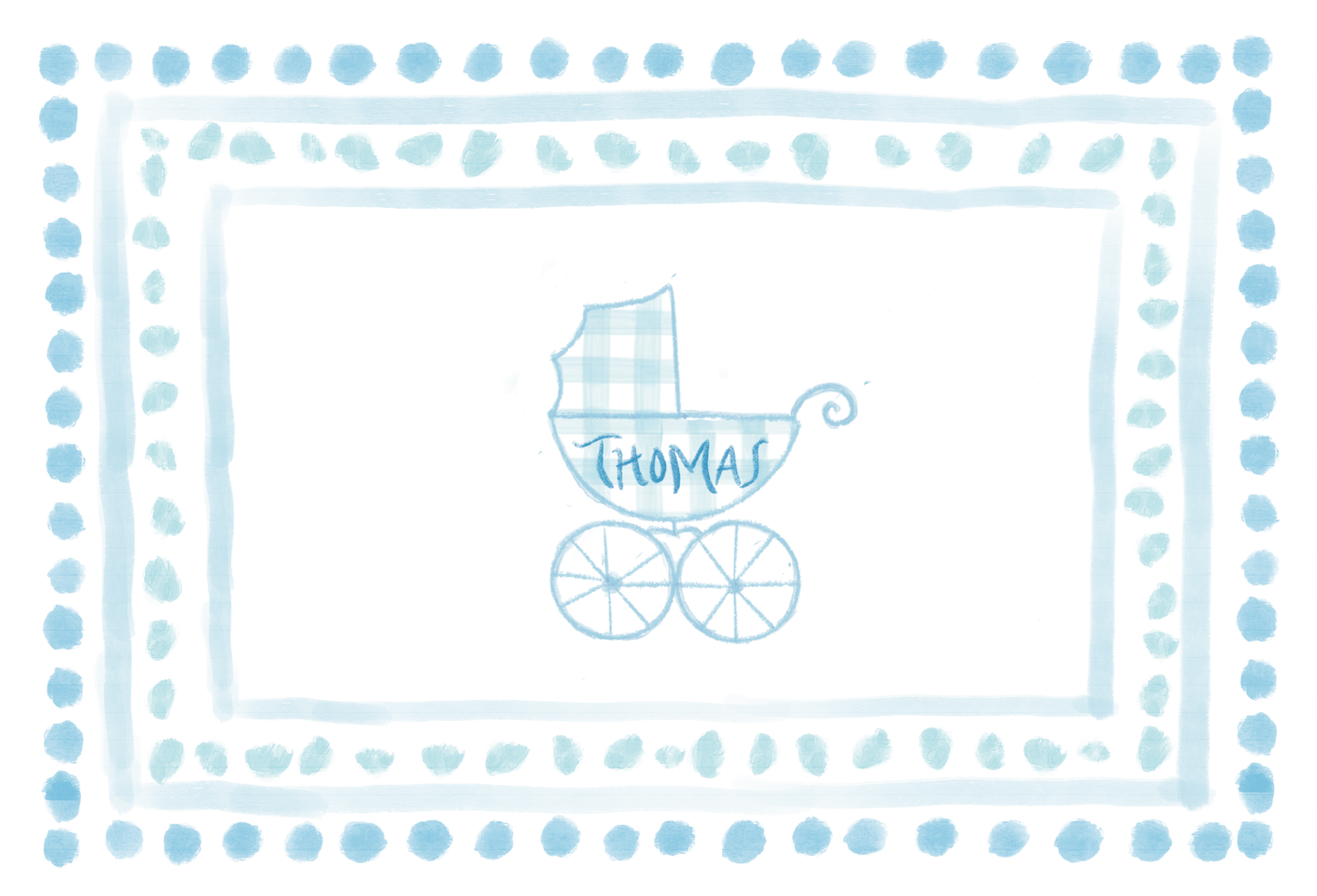 Whimsical Baby Buggy Postcard Front