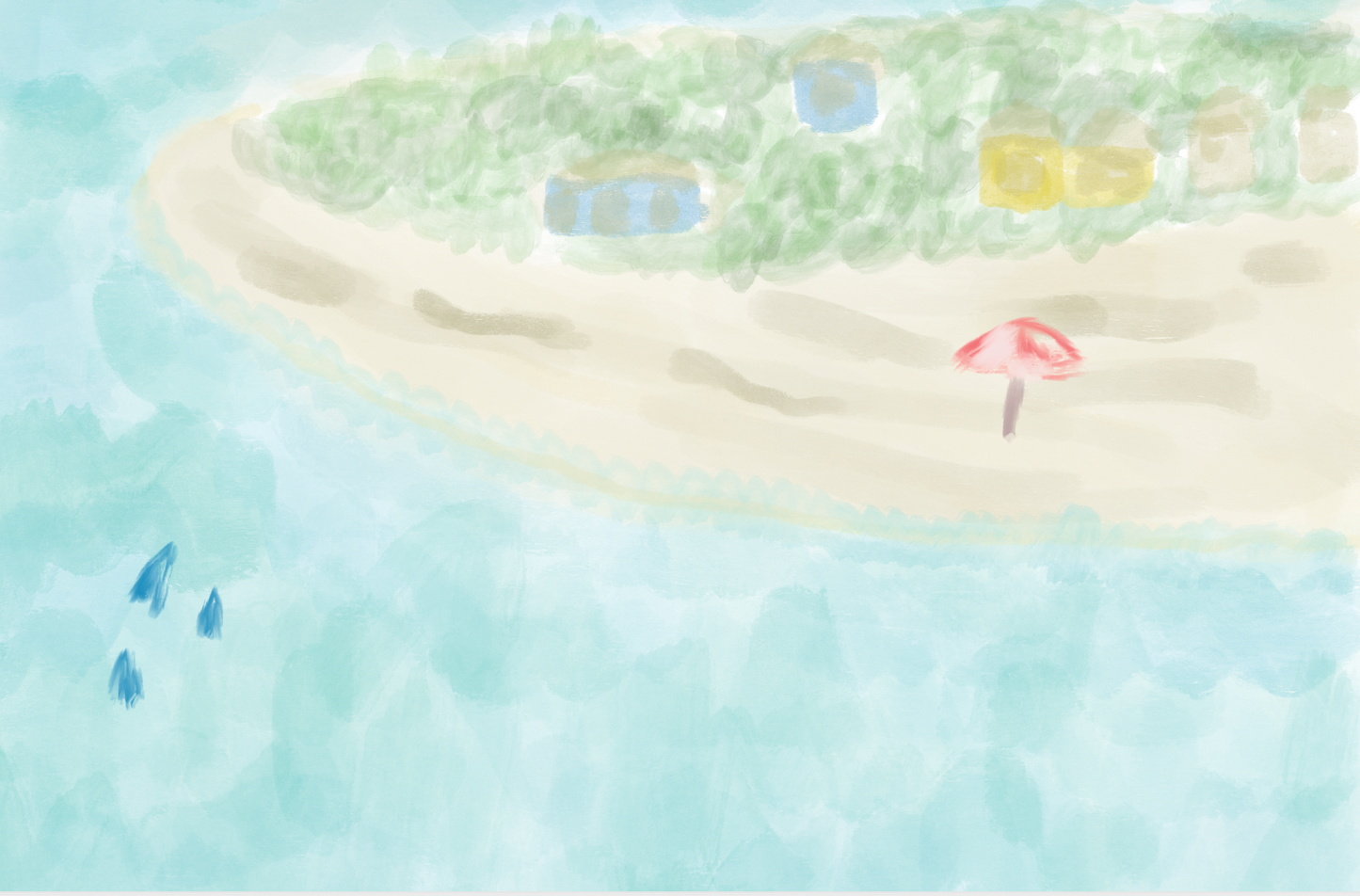 Disposable Placemat Pad - Beach Island