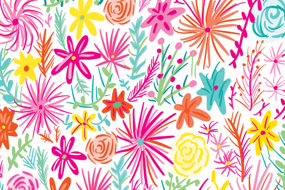 Disposable Placemat Pad - Bright Summer Florals