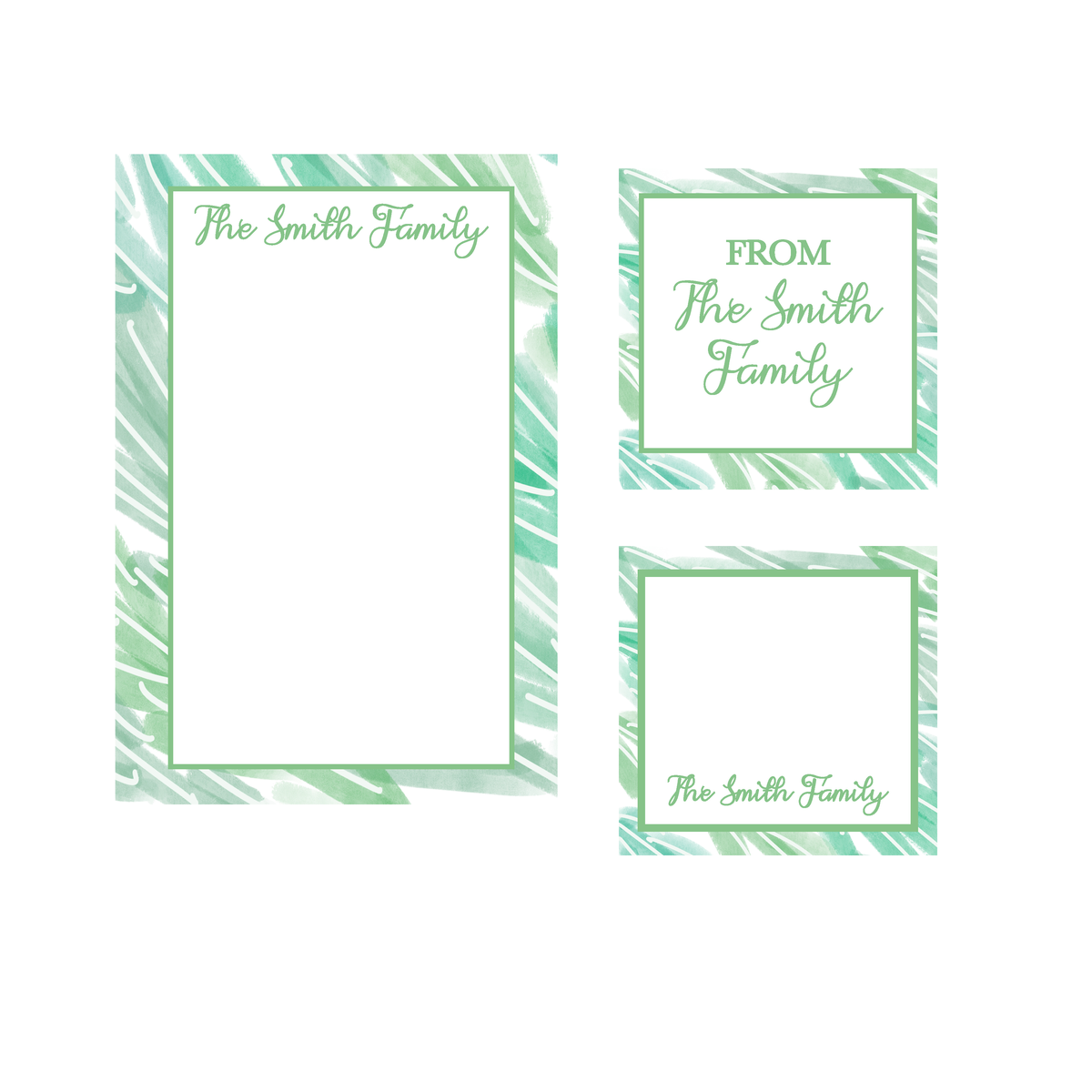 Palms and Seagrass Notepads, Gift Tags, Mini Cards Bundle