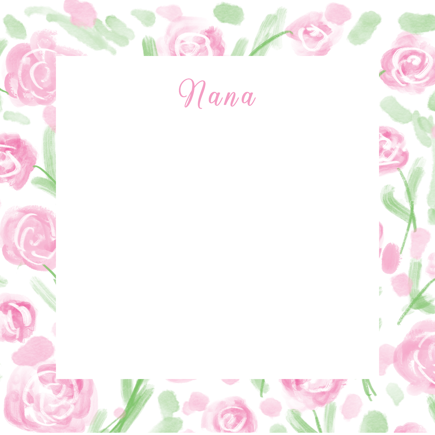 5x5 Floral Notepad Roses