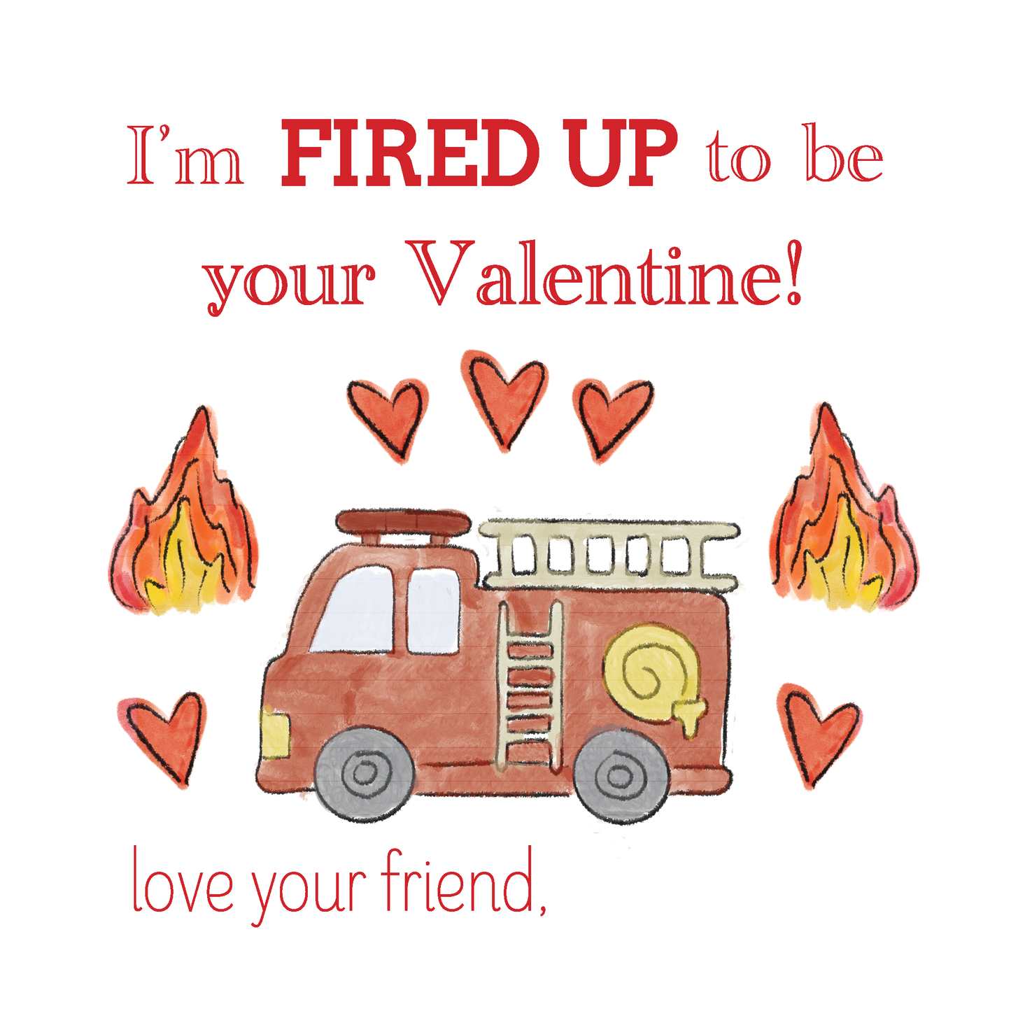 Firetruck Valentine