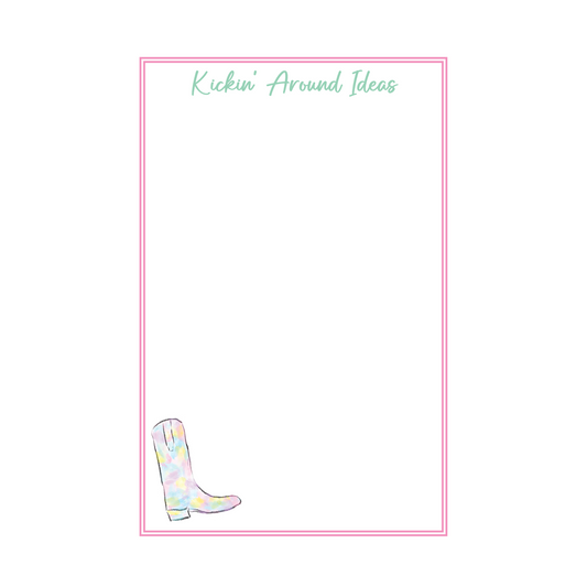 Cowboy Boot Notepad - Multicolor Tye Dye
