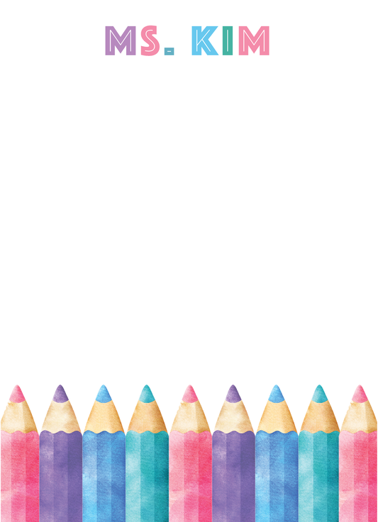 School Notepad - Colored Pencils 1