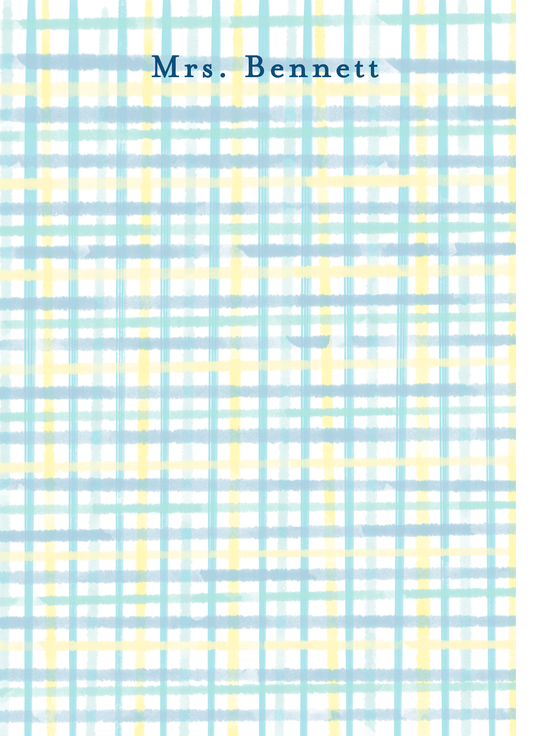 Blue and Green Plaid Notepad