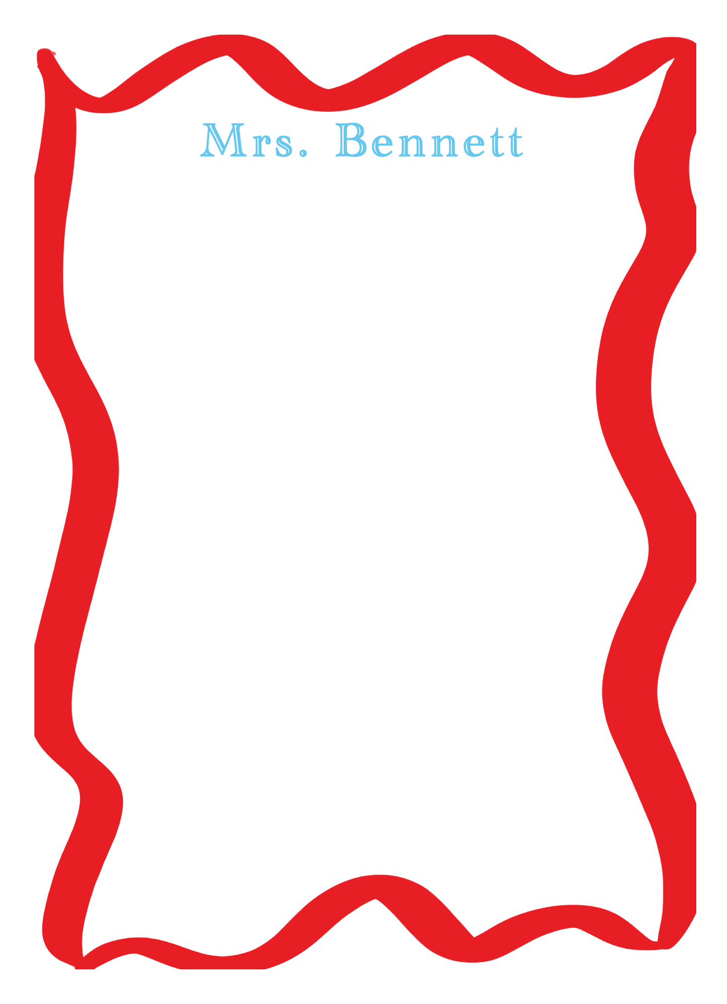 Red Squiggle Border Notepad
