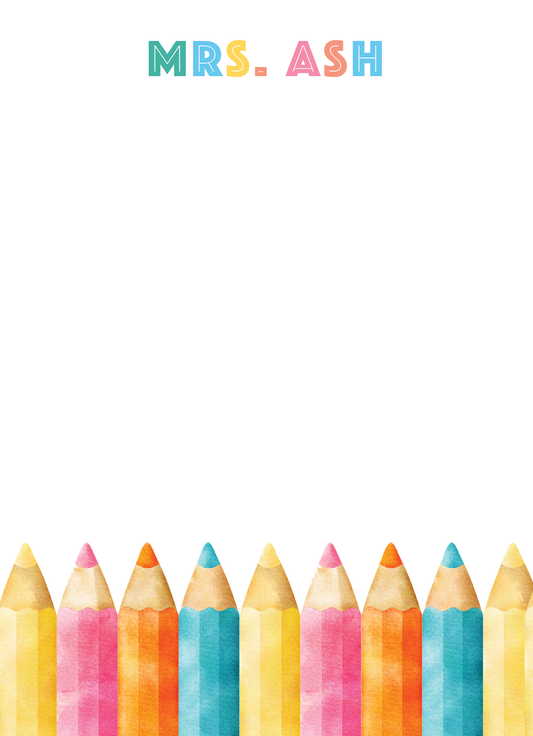 School Notepad - Colored Pencils 2