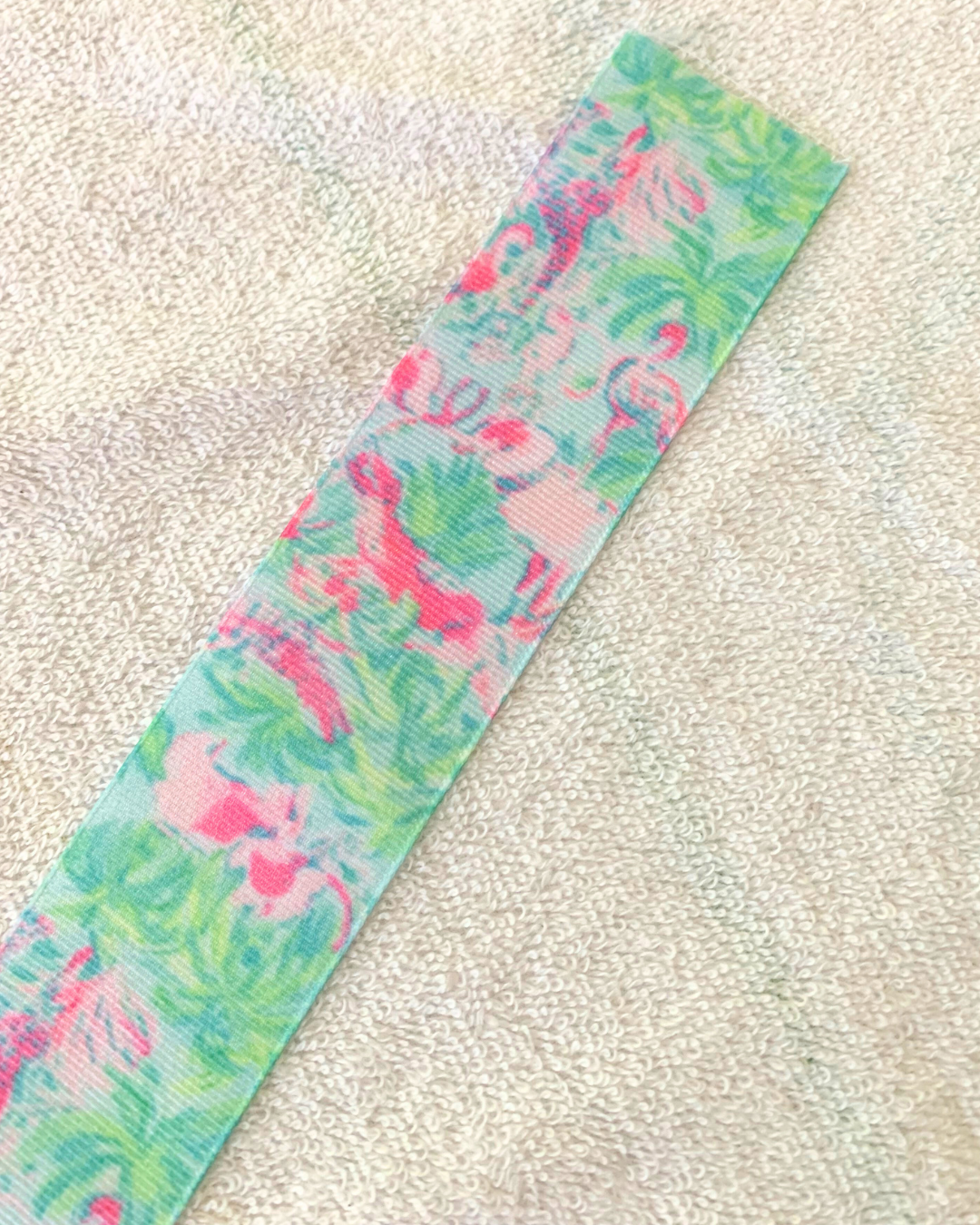 Embroidered Lilly Inspired hair ribbon. 