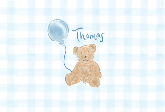 Bear and Balloon Postcard Front - 1