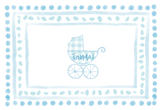 Whimsical Baby Buggy Postcard Front