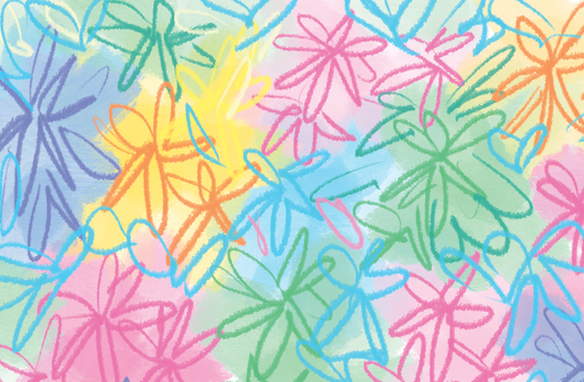 Disposable Placemat Pad - Colorful Flower Outlines