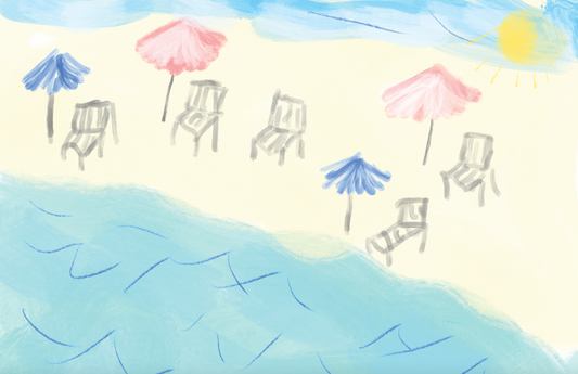 Disposable Placemat Pad - Beach Chairs
