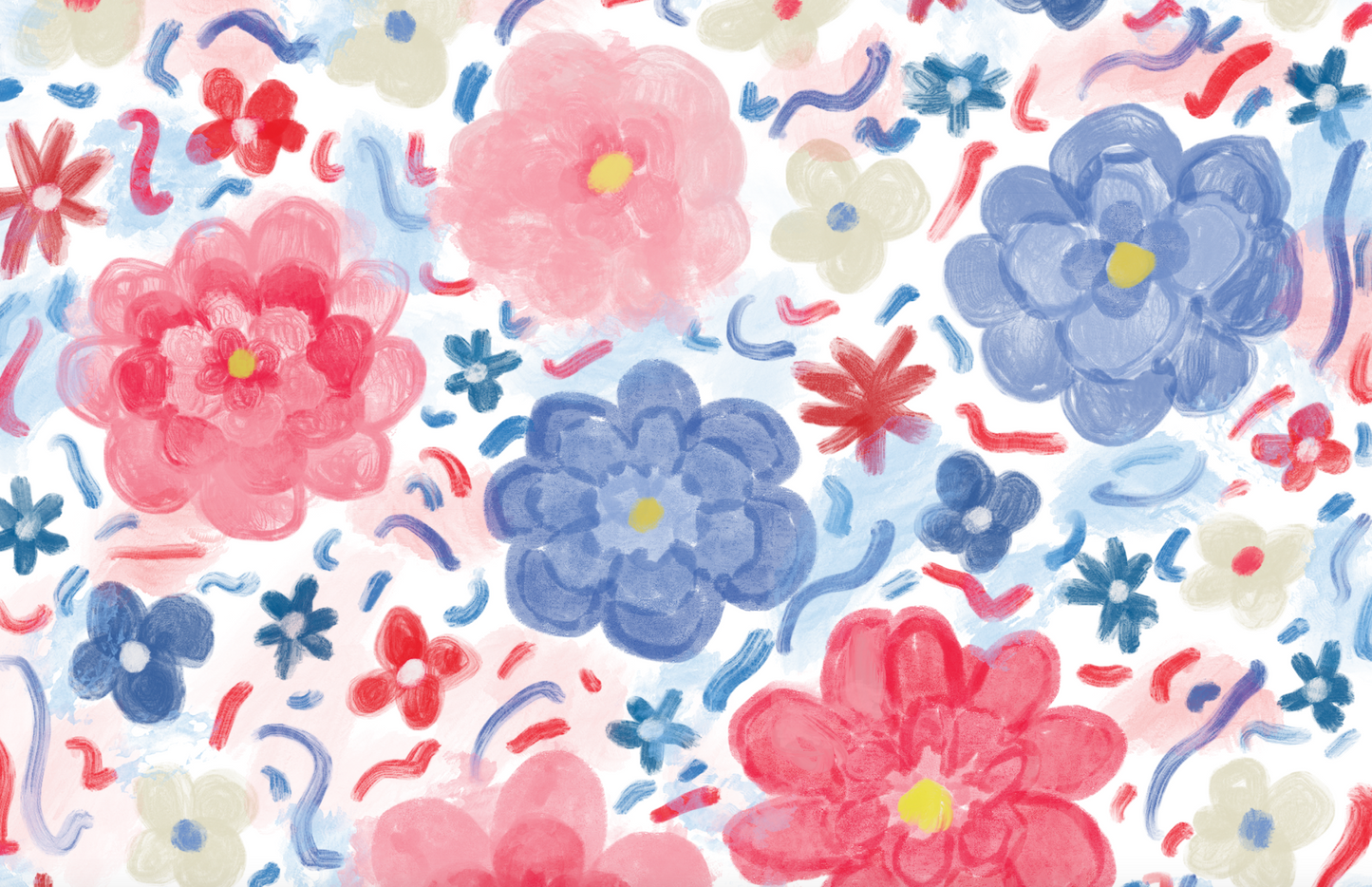 Disposable Placemat Pad - Fourth of July Florals