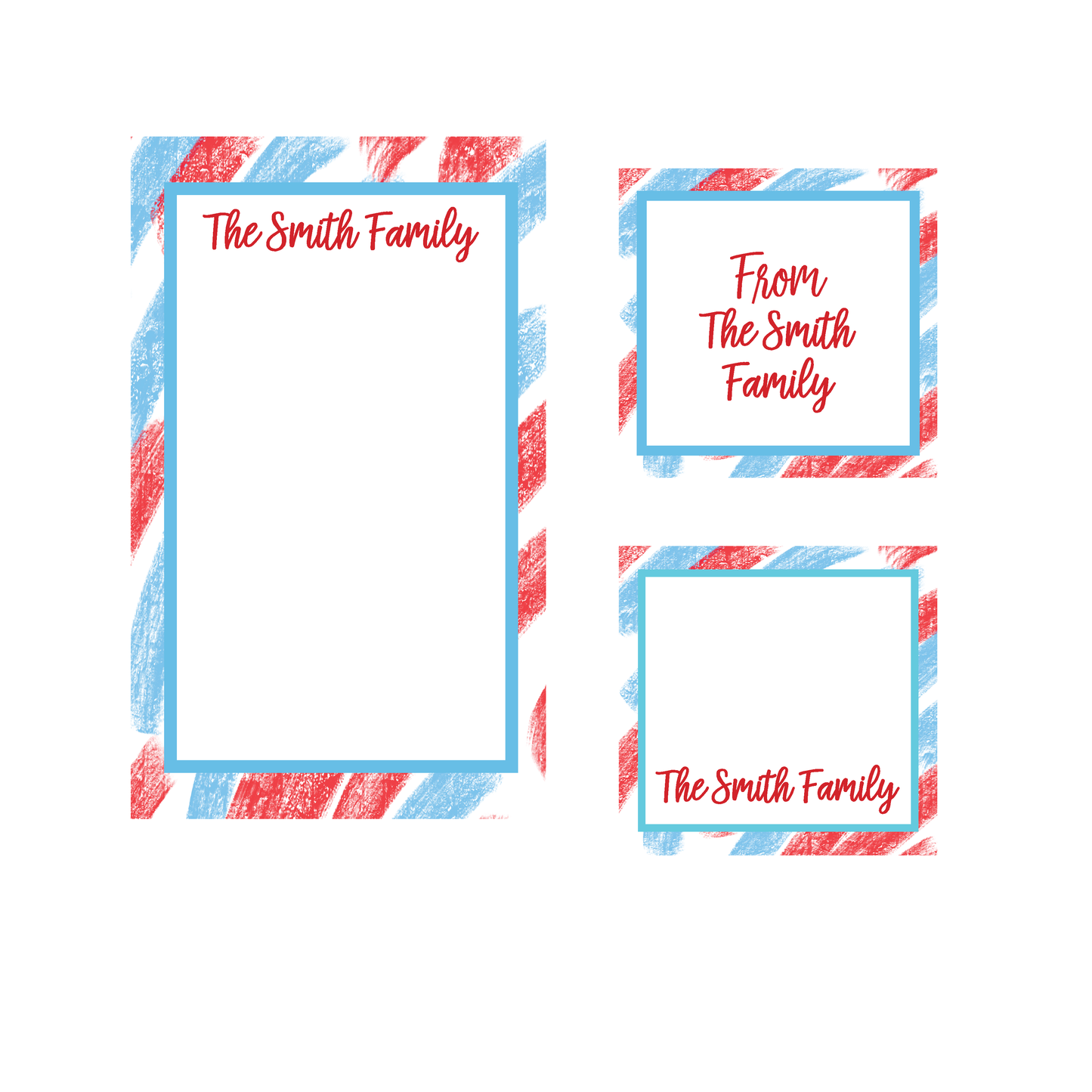 Red, White, and Blue Notepads, Gift Tags, Mini Cards Bundle