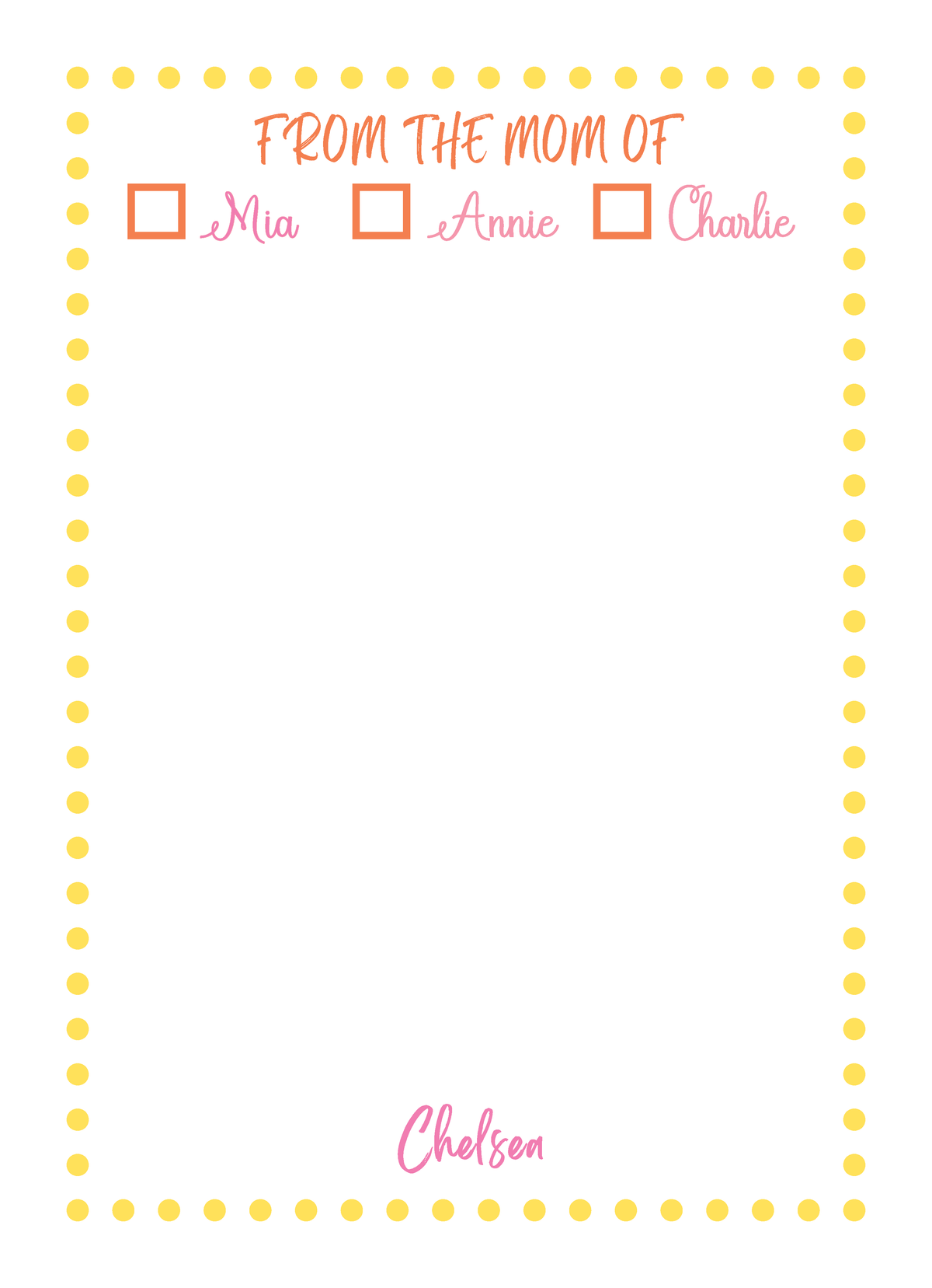 From the Mom/Parent of Notepad 8 - 5X7