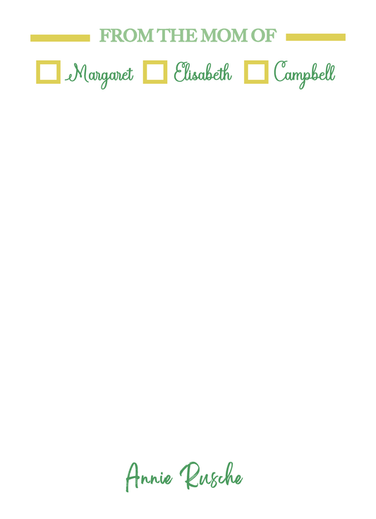 SMS - From the Mom/Parent of Notepad - 5x7