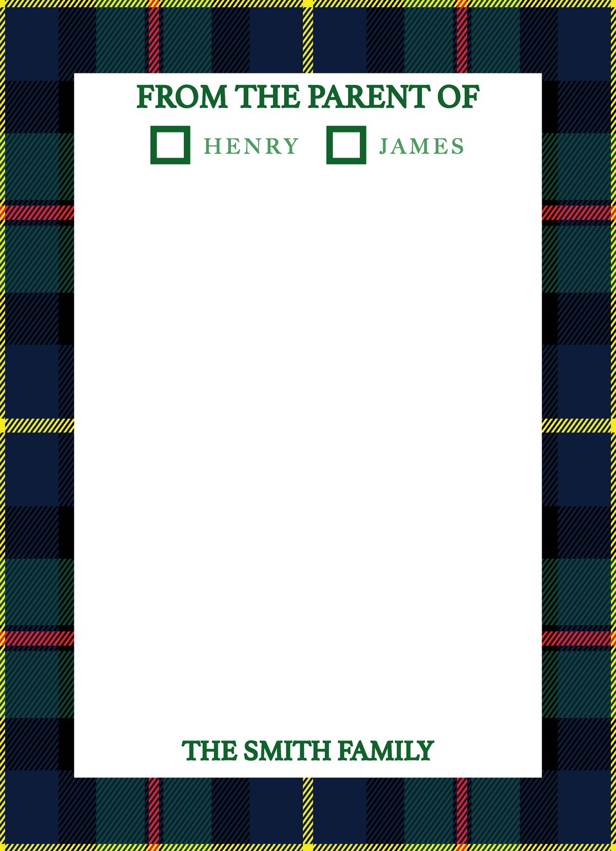 SMS - From the Mom/Parent of Notepad Uniform - 5x7