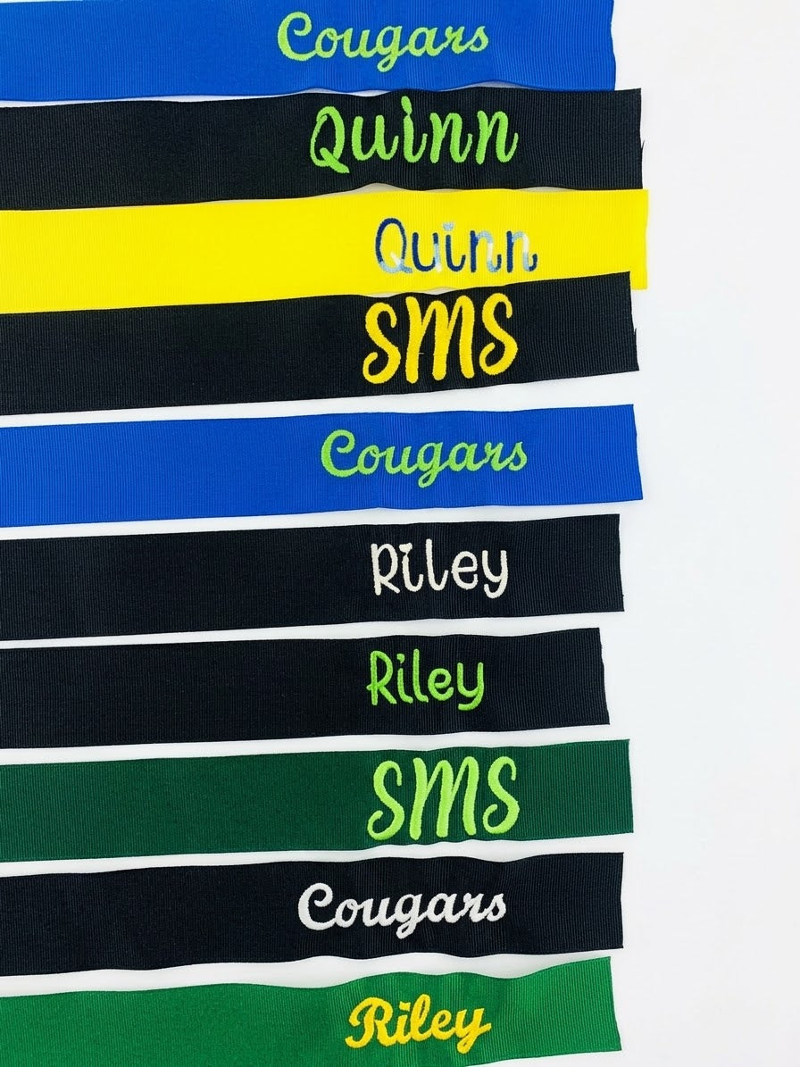 SMS  - Embroidered Hair Ribbon