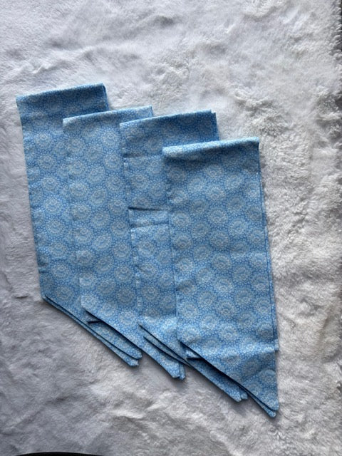Embroidered Wreath Sash - Blue with White Flowers Wreath Sash with Monogram