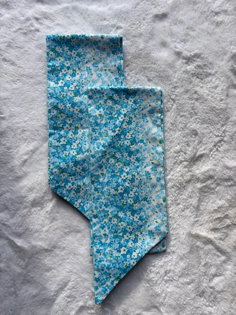 Embroidered Wreath Sash - Bright Blue Floral Wreath Sash with Monogram