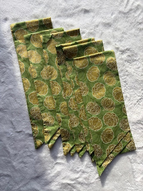 Embroidered Wreath Sash - Gold Pumpkins