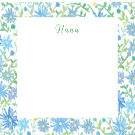 5x5 Floral Notepad Blue Daisies