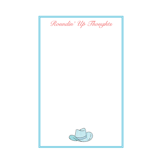 Cowboy Hat Notepad - Blue Striped and Orange